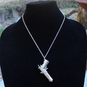 90’s Vintage Silver Gun Pistol Necklace Pendant